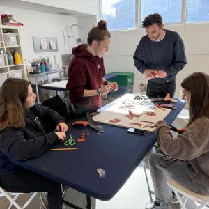 RSU 13 students working with artist Kyle Downs over the winter. (Photo courtesy Trekkers) RSU 13 students working with artist Kyle Downs over the winter. (Photo courtesy Trekkers)