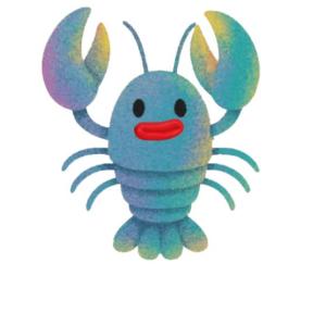 Laurance the Lobster, the museum's virtual docent. Screenshot courtesy Sebastian Crissey