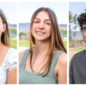 Pictured left to right: Ingrid Janicki, Meredith McMillan, Will Brown. (Photo courtesy Gould Academy) Pictured left to right: Ingrid Janicki, Meredith McMillan, Will Brown. (Photo courtesy Gould Academy)