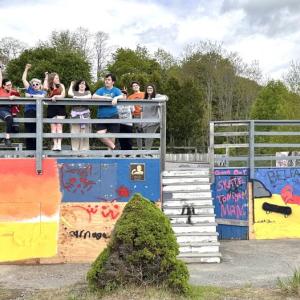 WCTC's Graphic Design students with instructor Hillary Steinau show off their murals at Belfast Skate Park. (Photo courtesy Waldo County Technical Center) WCTC's Graphic Design students with instructor Hillary Steinau show off their murals at Belfast Skate Park. (Photo courtesy Waldo County Technical Center)