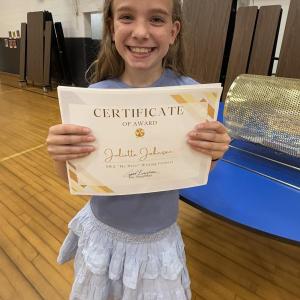MEA “My Hero” Writing Const winner Juliette Johnson. (Photo courtesy Thomaston Grammar School)