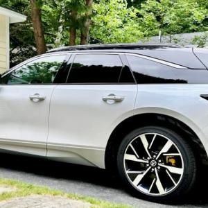 Long, low (for an SUV), sleek and spacious, the head-turning ZDX nonetheless qualifies as a mid-size vehicle. The premium Type S shown here has an electric motor on each axle, with a total of 499 horsepower, and rides on an adaptive air suspension and 22-inch wheels with 6-piston Brembo front brakes. This color is Snowfall Pearl with Seamless Black. Long, low (for an SUV), sleek and spacious, the head-turning ZDX nonetheless qualifies as a mid-size vehicle. The premium Type S shown here has an electric motor on each axle, with a total of 499 horsepower, and rides on an adaptive air suspension and 22-inch wheels with 6-piston Brembo front brakes. This color is Snowfall Pearl with Seamless Black.