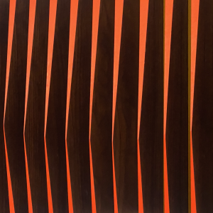 Jamie Johnston, STEADY (detail), 18” x 34” x 5 1/2”, wood and paint. (Photo courtesy Triangle Gallery)