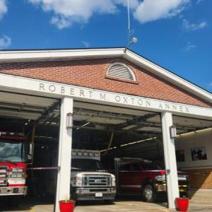Camden Fire Dept., with a NEMHS ambulance tucked inside a bay, where it will be in July. (Photo courtesy Camden Fire Dept.) c