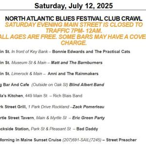 Club Crawl schedule
