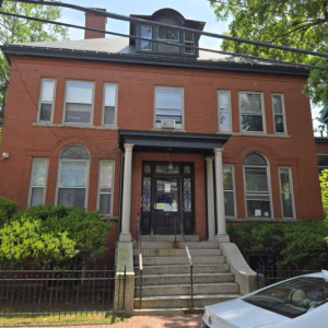 exterior of the catholic charities office.