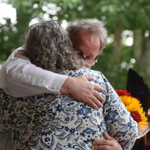 Keller presented his wife and each of his children with a flower bouquet. (Photo by Sarah Thompson)