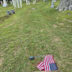 Flags and veteran grave markers