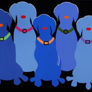 Blue Labs by Jim Williams. (Photo courtesy Local Color Gallery)