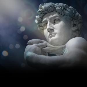 Film still of “David” by Michelangelo. (Photo by David Bickerstaff)