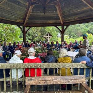 Jason White in the Hexagon at Merryspring. (Photo courtesy Merryspring Nature Center)