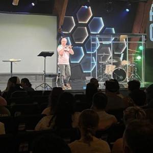 Mike Nerney preaching.