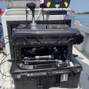 The Deep Trekker Pivot Remotely Operated Vehicle, purchased with a grant from the Maine Aquaculture Innovation Center, has significantly streamlined DMR's evaluation of aquaculture lease applications. (Photo courtesy Department of Marine Resources Aquaculture Division)