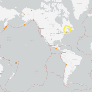 The U.S. Geological Survey has recorded 24 earthquakes across the globe over the last 24 hours. The 3:49 a.m. earthquake near Vinalhaven joined those ranks. (Image courtesy USGS) c