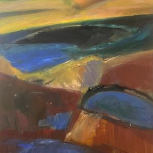 “Storm Over Black Island” by Suzanne Cooney Phillips. (Photo courtesy The Waldo)