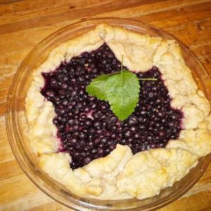 A homemade blueberry galette with a sprig of lemon balm. Photo by Kay Stephens