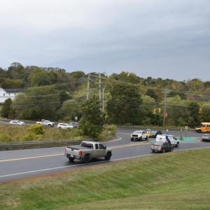 View of an intersection in Thomaston