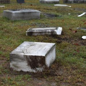 Closeup of headstone