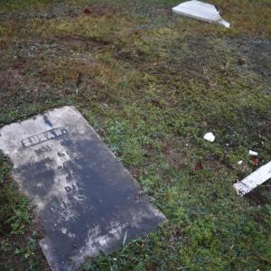 Closeup of headstone