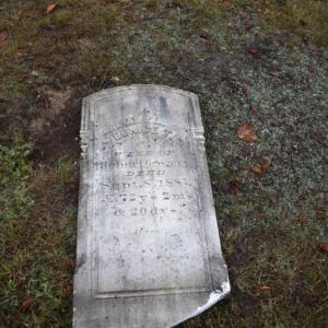 Closeup of headstone