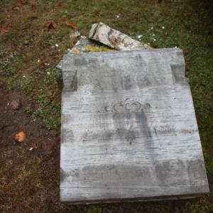 Closeup of headstone
