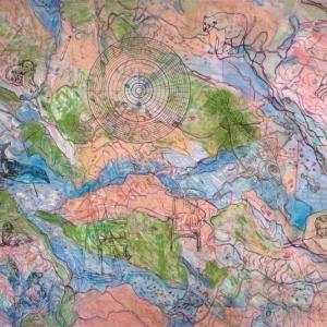INTERSECTING ECOLOGIES: Panel I, 108 in W x 68 H. (Photo courtesy Dr. Aaron Rosen)