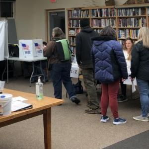 Washington voters line up at the polls
