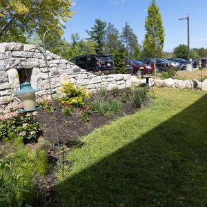 Gardens against stone walls