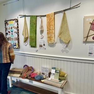 Visitor viewing a portion of the exhibit. (Photo courtesy Rockport Public Library)