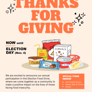 Thanks for Giving food drive poster