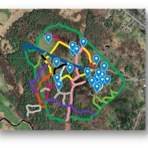 Trail map with QR code points