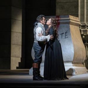 man and woman about to kiss