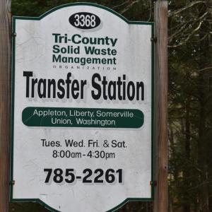 Street sign for the Transfer Station