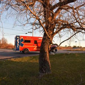 Looking east toward intersection where collision occured