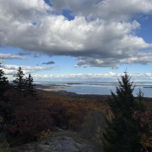 A view over Penobscot Bay and beyond to Mt. Desert, from the top of Bald Rock Mountain in Lincolnville. (Photo courtesy Lily Herb)