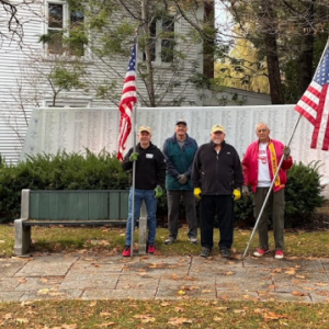 Camden Lions setting out flags at Veterans Memorial Park this morning!