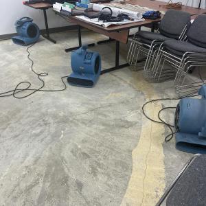 bare floor of conference room