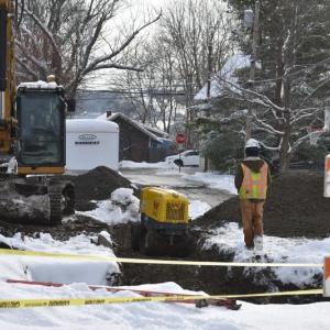 Roadwork at street side