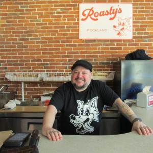 Sean Williams, Portland Roasty's manager, comes up to serve on his days off. Photo by Kay Stephens