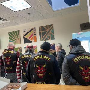 The club tours the school. Photo courtesy Bob Sheehan