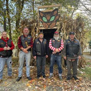 L to R: Robert "HotRod" Emery, Henry "Big Daddy" Hustus, Roland "The Poet" Pease, Michael "Mike the Bike" Robinson, Robert "Biker Bob" Sheehan. Photo courtesy Bob Sheehan