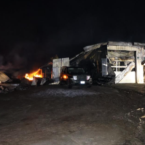 A picture of the fire in Searsport, provided by the State Fire Marshal's Office. 