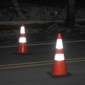 safety cones on roadway