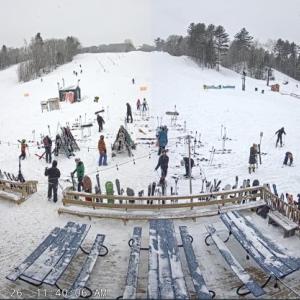 A photo of the base of Ragged Mountain at the Camden Snow Bowl, Jan. 26, taken off the lodge webcam.