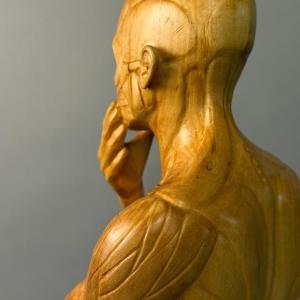 wooden upper body sculpture