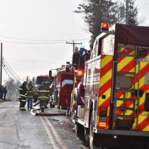 trucks along the road