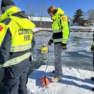 Camden firefighters stay close, just in case.