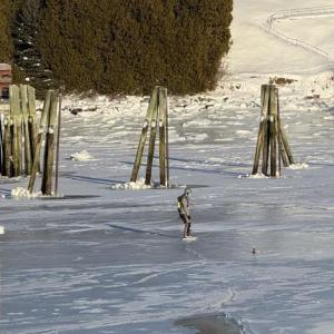 A skater on Rockport Harbor