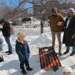 Cornhole in the courtyard. Photo by Kay Stephens