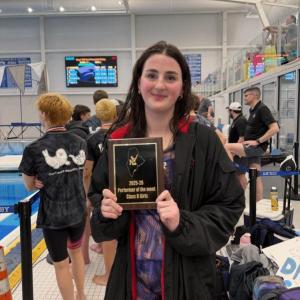  Camden Hills Regional High School Senior Rowan Stewart was awarded the “Performer of the Meet" at the Class B State Championships held March 7 at Colby College in Waterville. (Photo courtesy Naomi Fisher-Barrett)